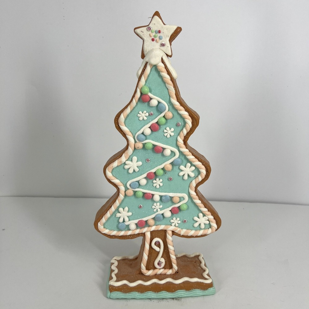 Cupcakes & Cashmere Gingerbread Christmas Tree Tabletop Decor Icing 16 in
